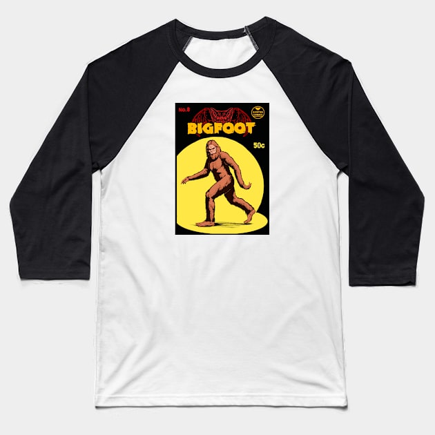 BIGFOOT COMIC Baseball T-Shirt by theanomalius_merch